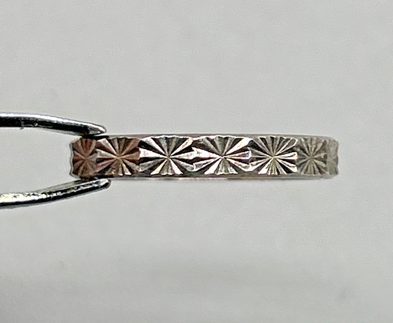 Milor Italy Sterling Silver Ring with Starburst pattern, no stone Sz 6.25
