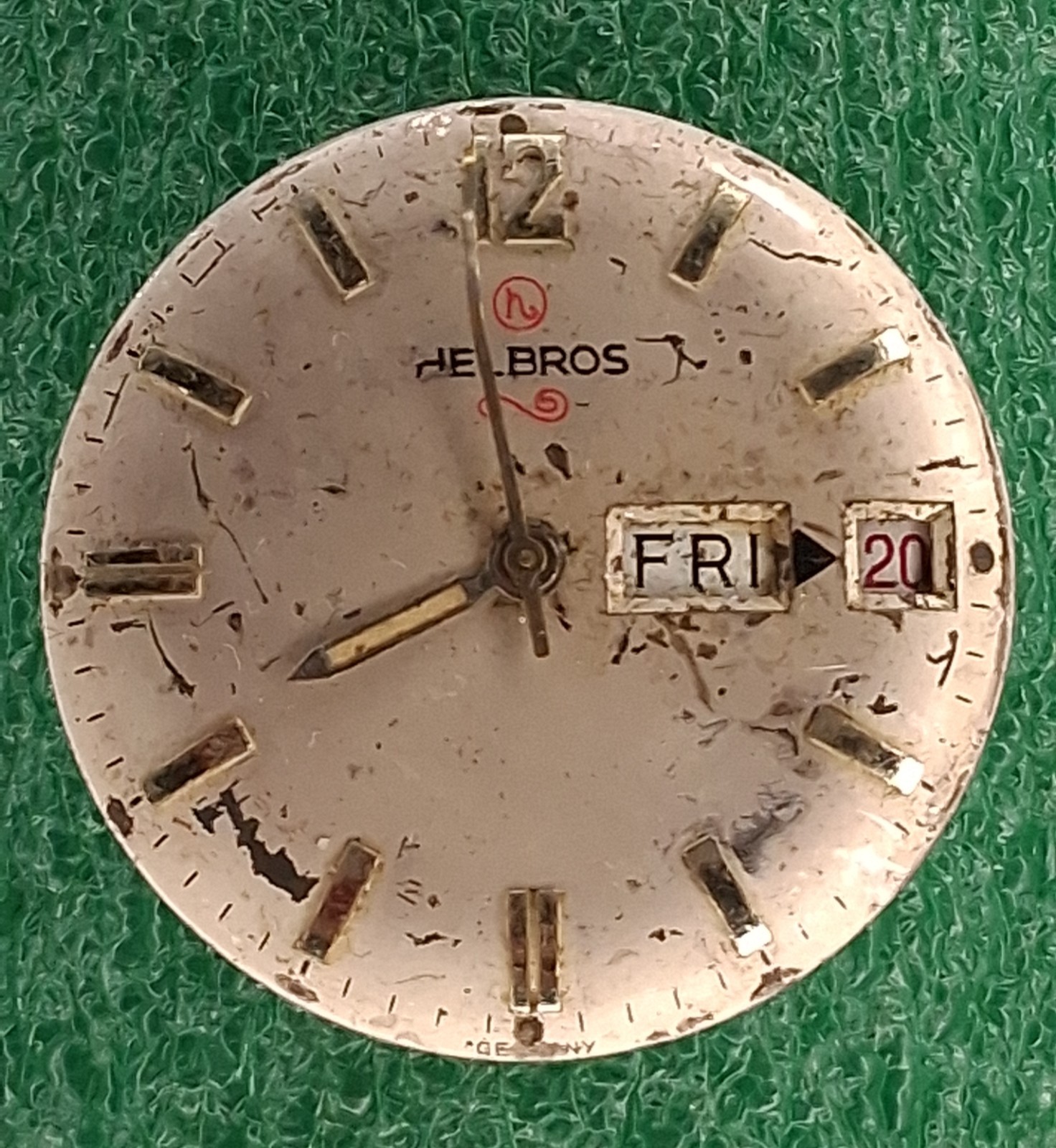 Mens Helbros 7J Movement Manuel Wind Up Vintage Watch Parts