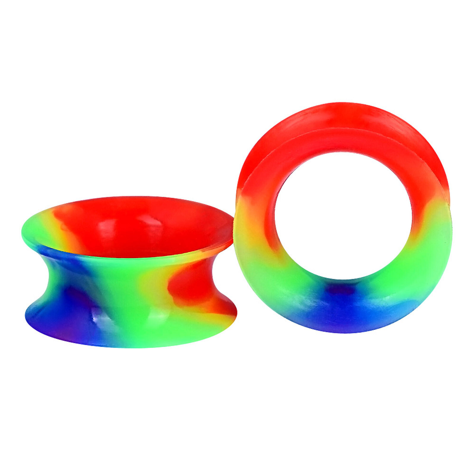 16PCS Colorful Ear Tunnel Soft Thin Silicone Ear Gauge Ear Plug Plug Set 2g-3/4″