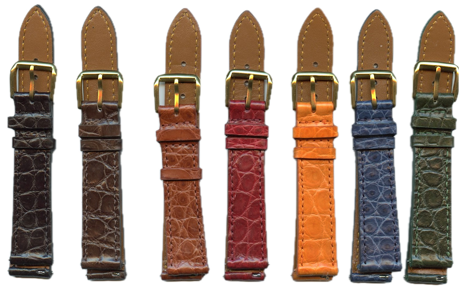 Gay Frères® Genuine Alligator Flexible Flat Straps 6 Colors 16mm-20mm Leather