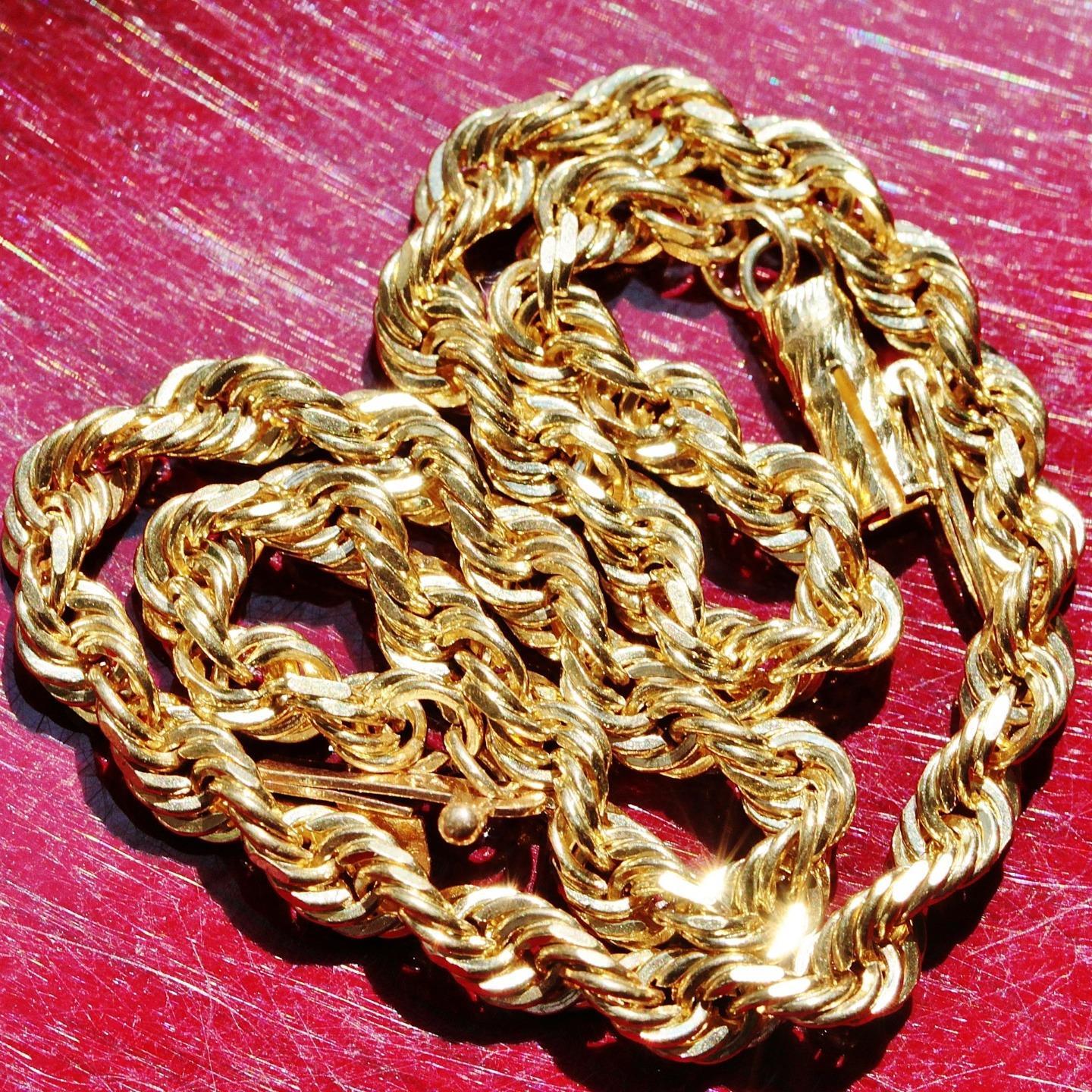 10k yellow gold bracelet 8.75″ solid diamond cut rope chain 7.8g Michael Anthony
