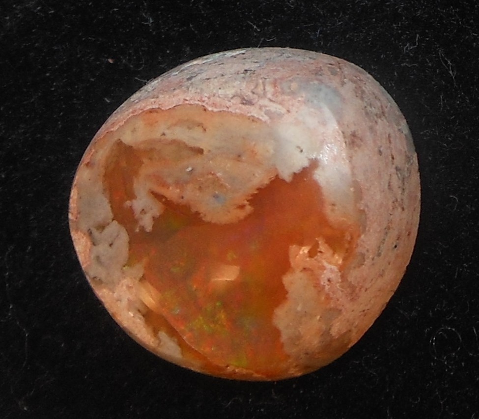 7.60ct Orange Mexican Fire Opal, 15x14x5.8mm, Bonanza Sale