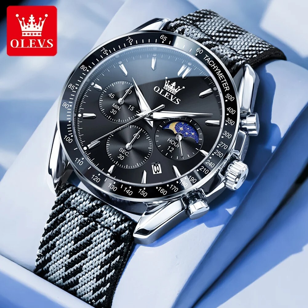 Waterproof Quartz Watch Men’s OLEVS Luminous Luxury Men Date Strap Business