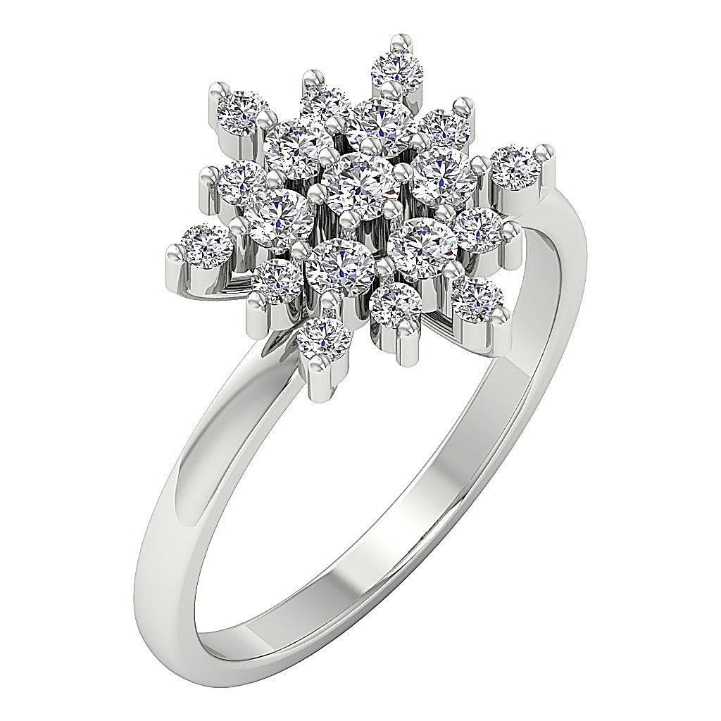 Right Hand Engagement Ring I1 G 0.85 Ct Round Diamond 14K White Yellow Rose Gold