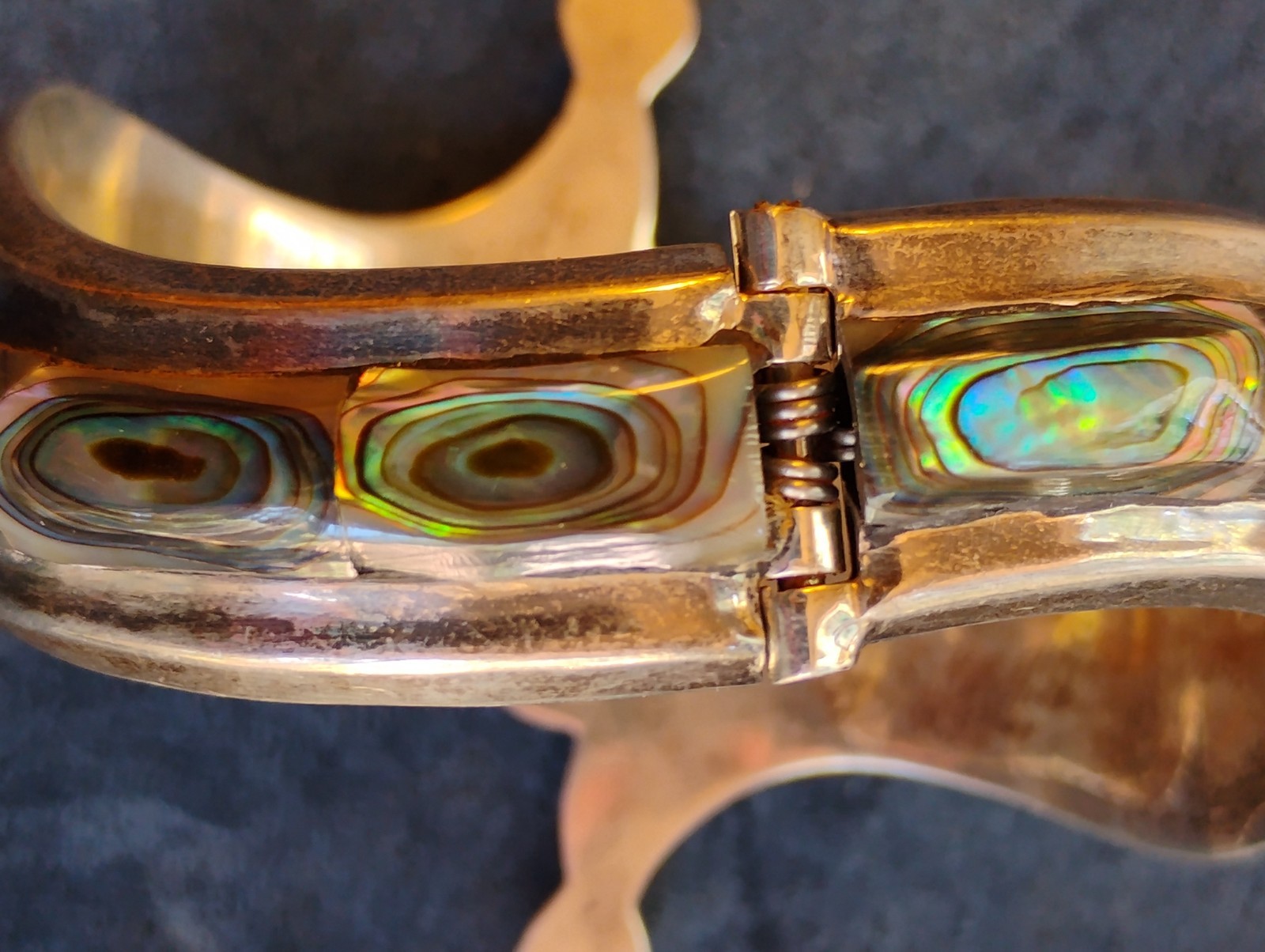 950 High Purity Silver TAXCO Clamper Hinge Bracelet 60.4 grams TS-45 TILO
