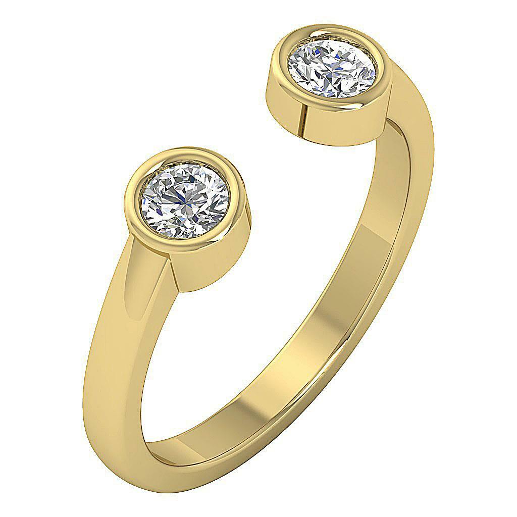 Forever Us Two Stone Ring SI1 G 0.55 Ct Round Diamond Designer 14k Solid Gold