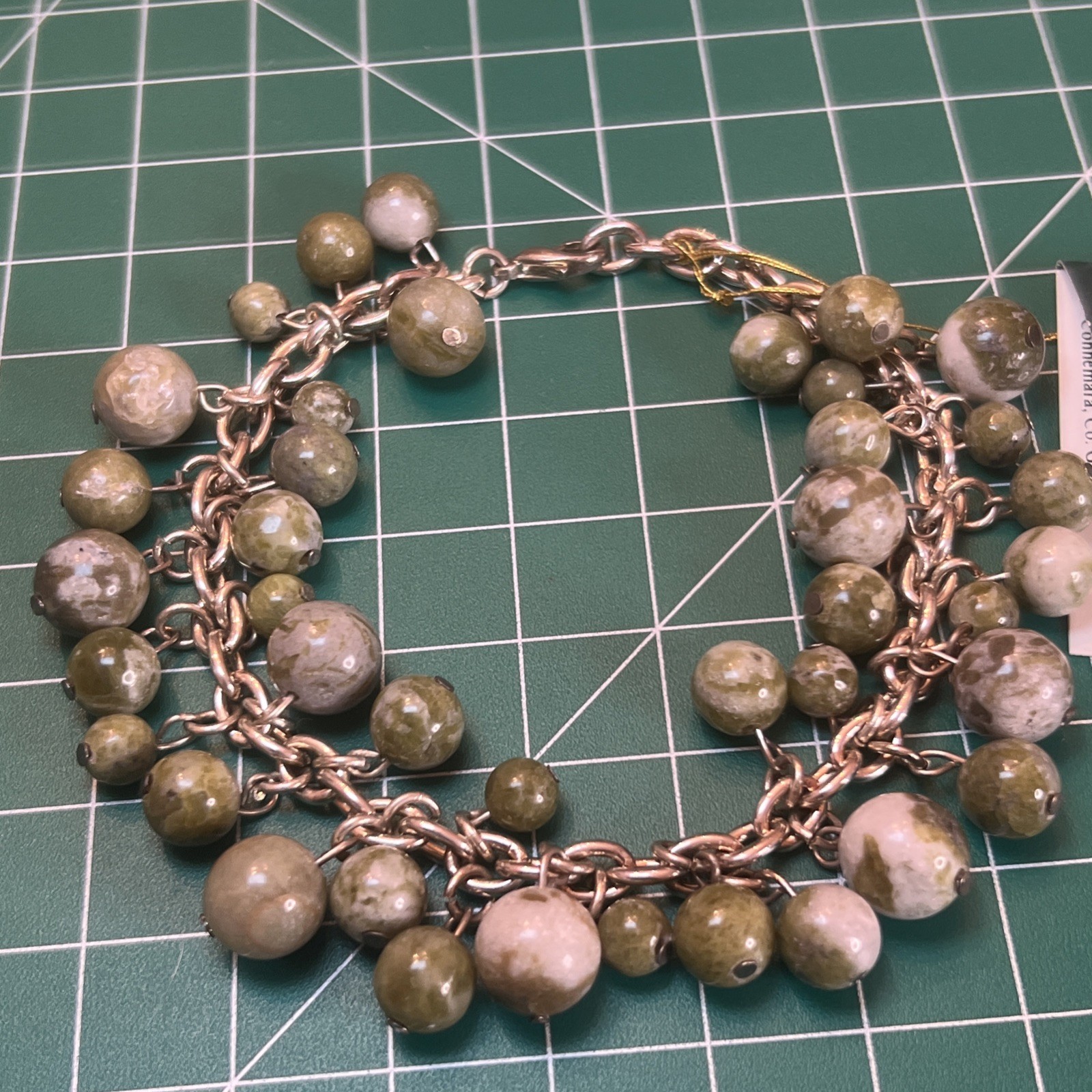 NEW Connemara Marble Charm 8” Bracelet Irish Stone Made In Ireland J.C. & Sons