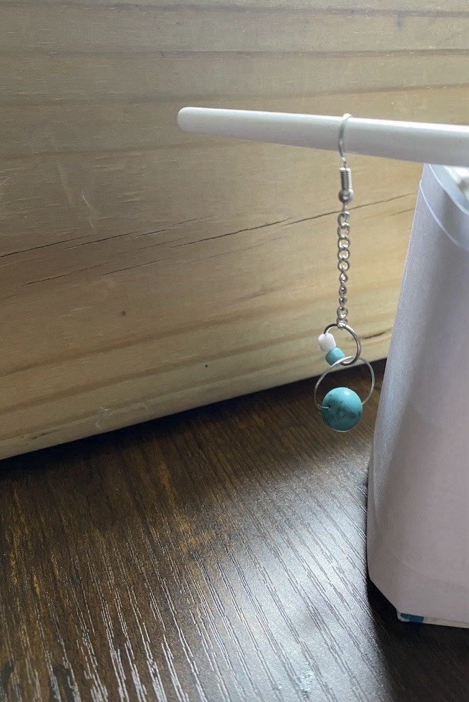Womens Necklace Bracelet & Earrings Turquoise Style Silver Plated & Pinch Bails