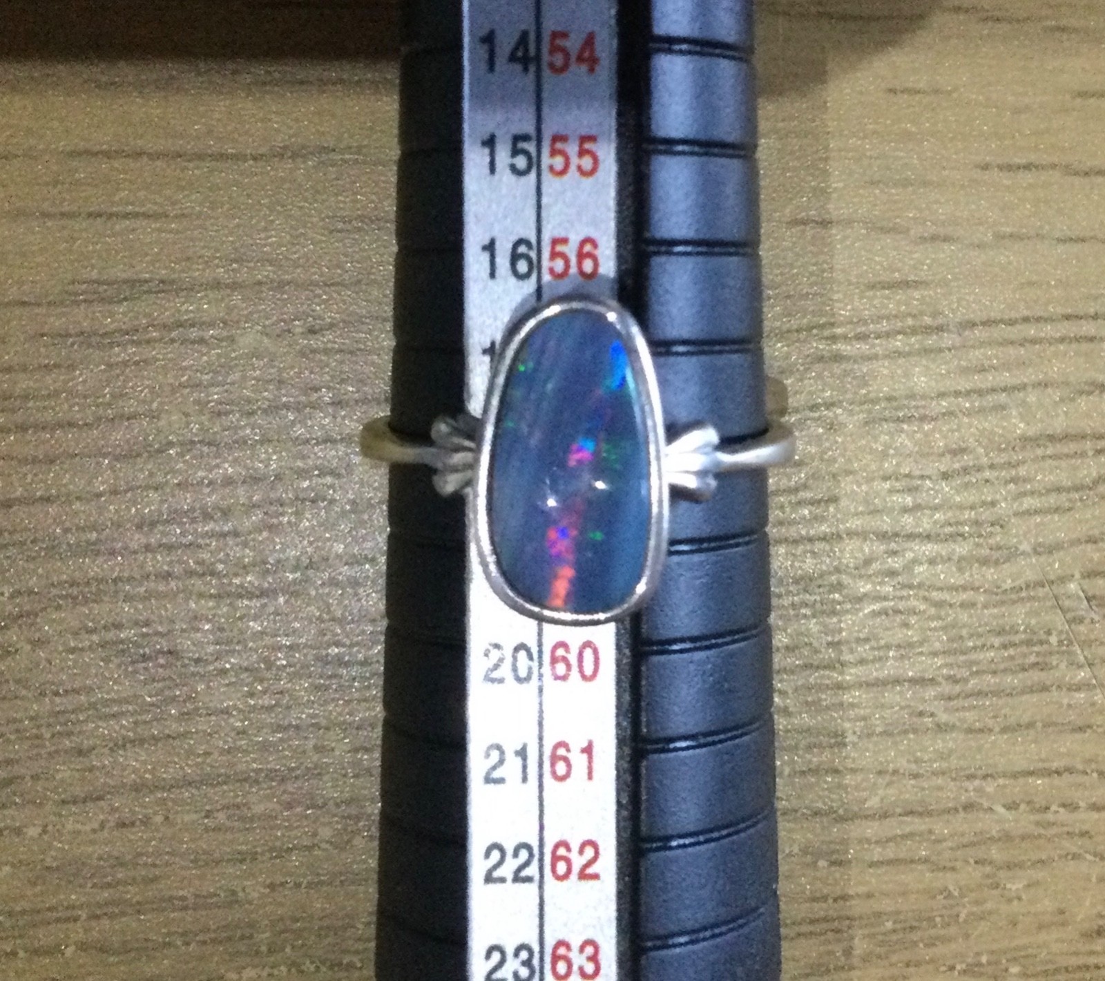 Beautiful Australian Opal Ring In Solid 925 Sterling Silver – Size US 8.25