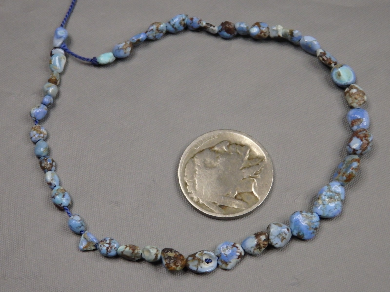 Natural GOLDEN HILLS TURQUOISE 4-8mm Pebble & Flat Nuggets 8″ Strand 18cts😍~C~