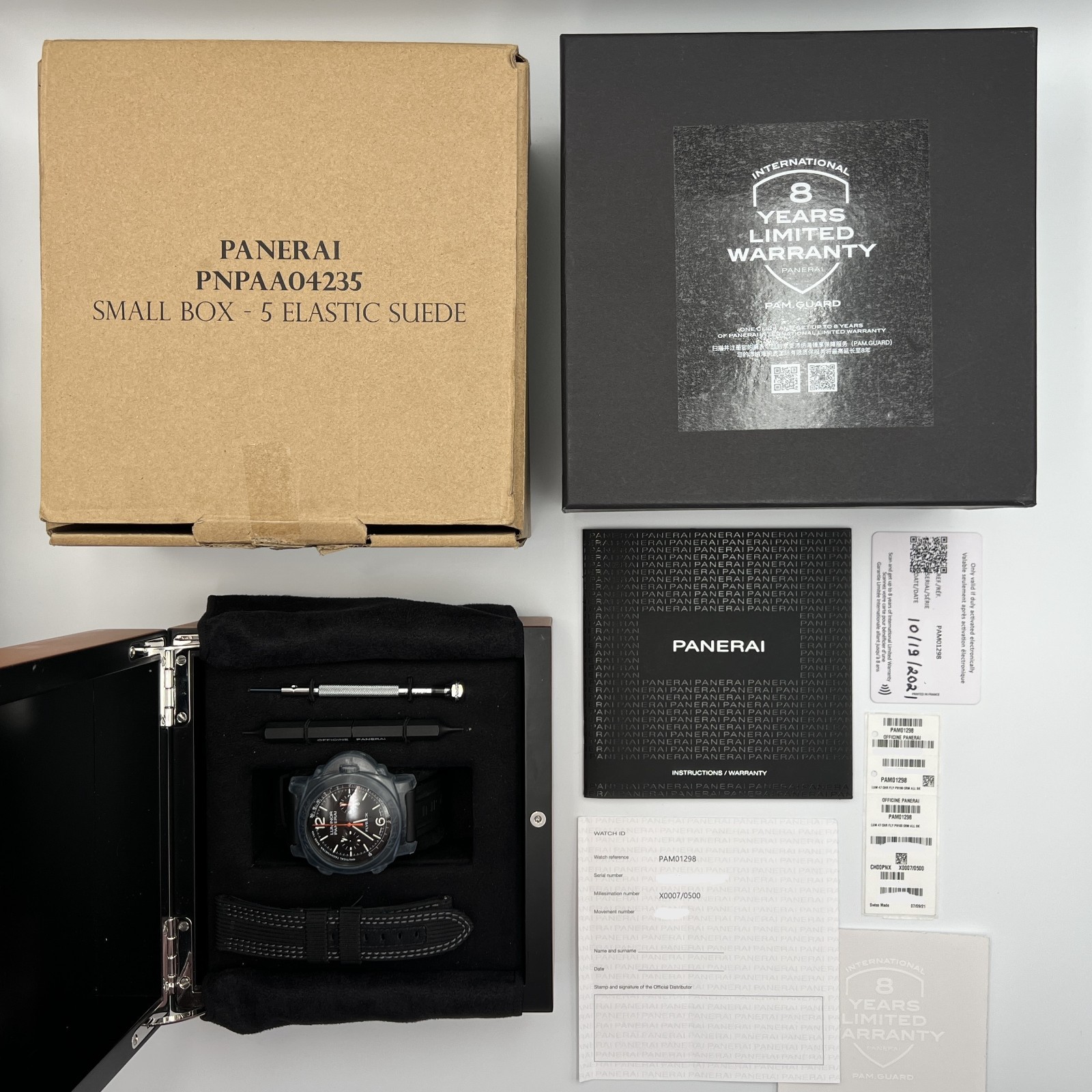 2021 Panerai Luminor Flyback Ceramica Chrono PAM01298 Limited Edition #007/500