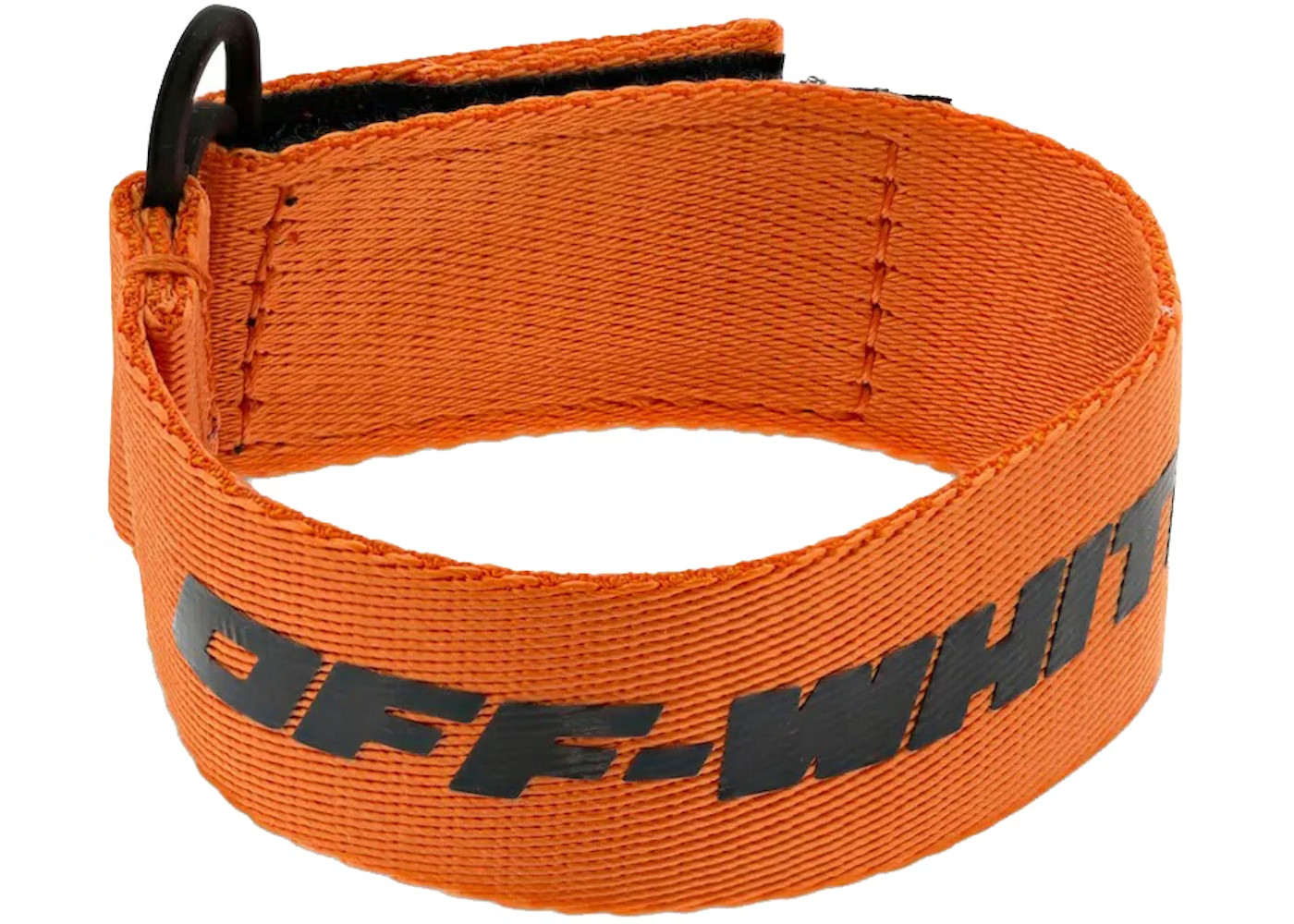 New Off-White Paperclip Webbing Bracelet Mens Orange Black Logo Virgil Strap