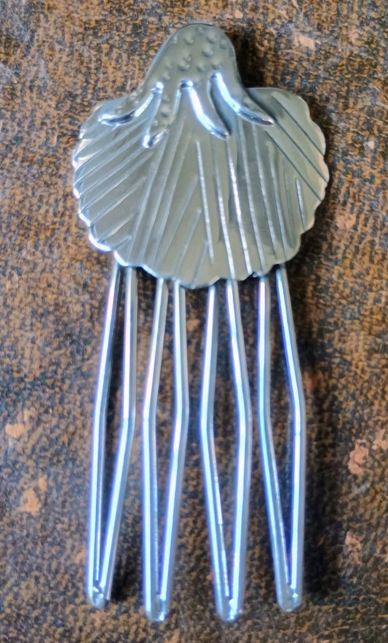 Taxco Mexico 1940s Style Curved Shell Hair Comb 9+g 925 Sterling Silver