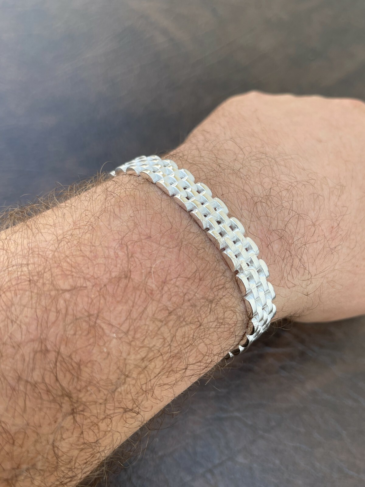 Mens Real Solid 925 Sterling Silver Presidential Custom Watch Link Bracelet 10mm