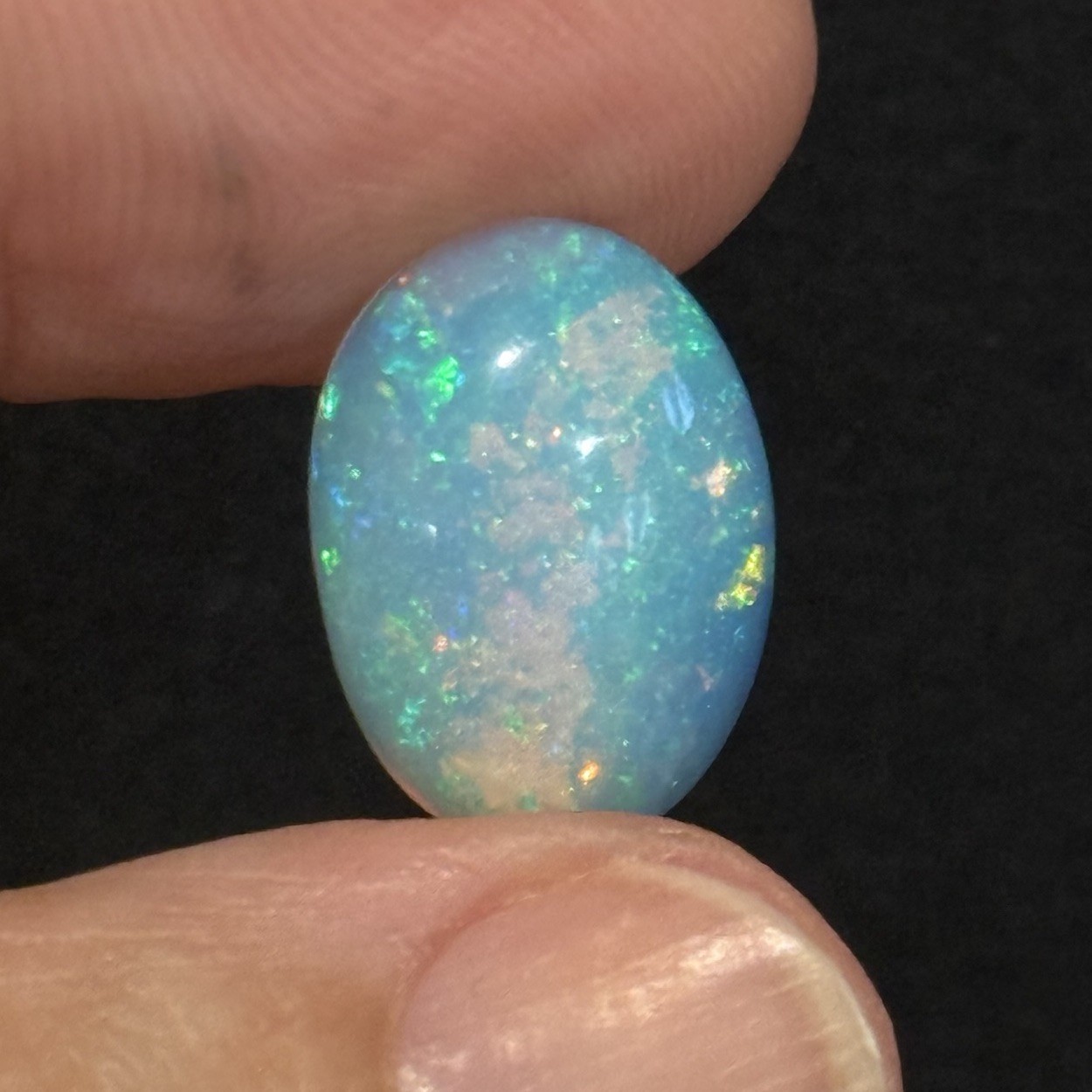 4.25ct 16×11.7x5mm Stardust Galaxy Pin Fire Ethiopian Welo Opal Oval Cabochon
