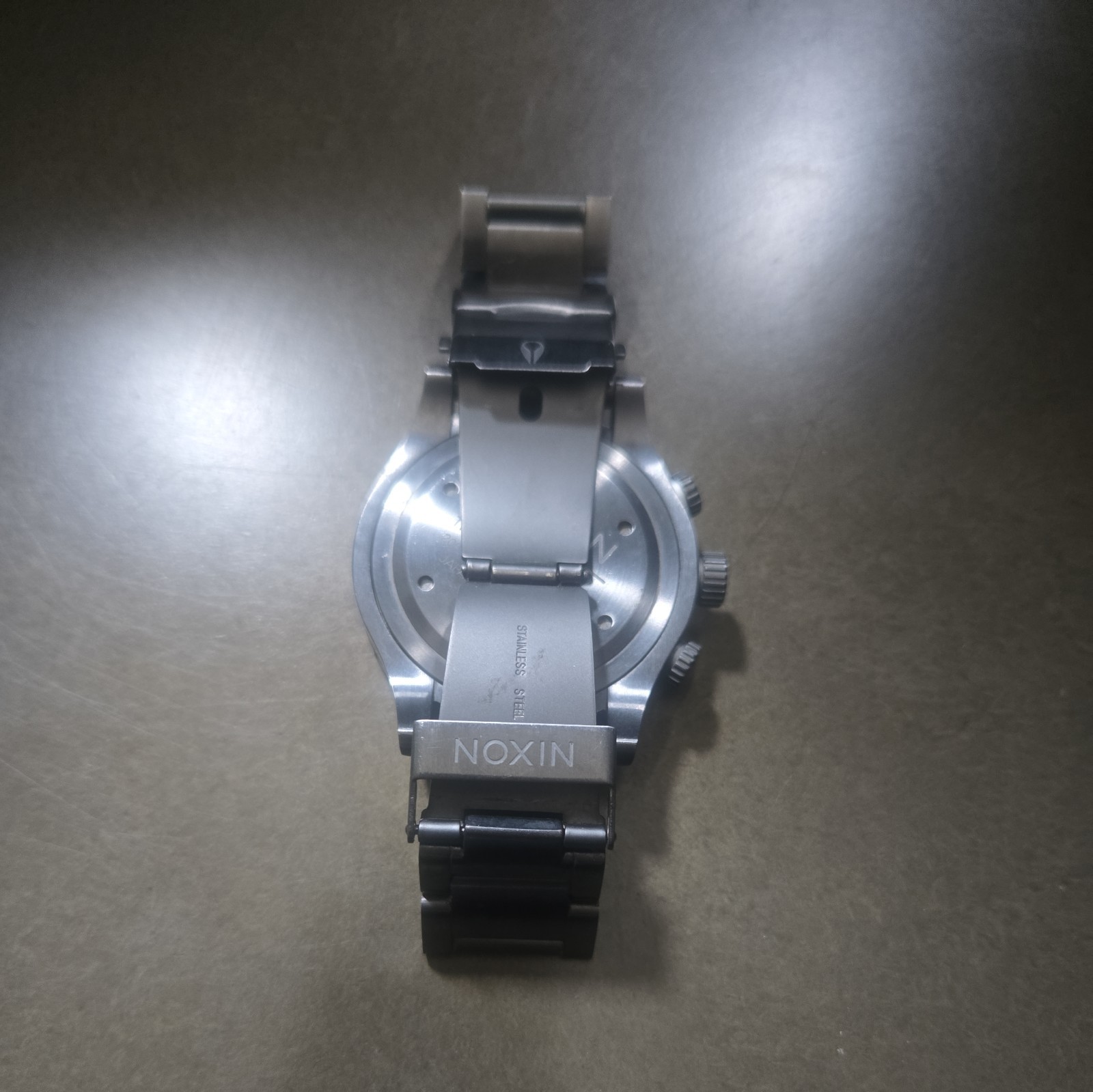 NIXON THE 48-20 CHRONO Gunmetal Chronograph Black Stainless An 200M – good cond