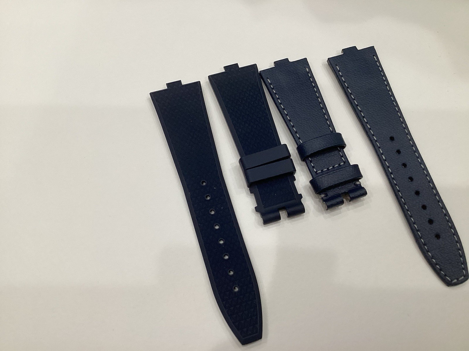 Vacheron Constantin Overseas Gen3 Pair Blue Leather & Rubber Watch Strap OEM