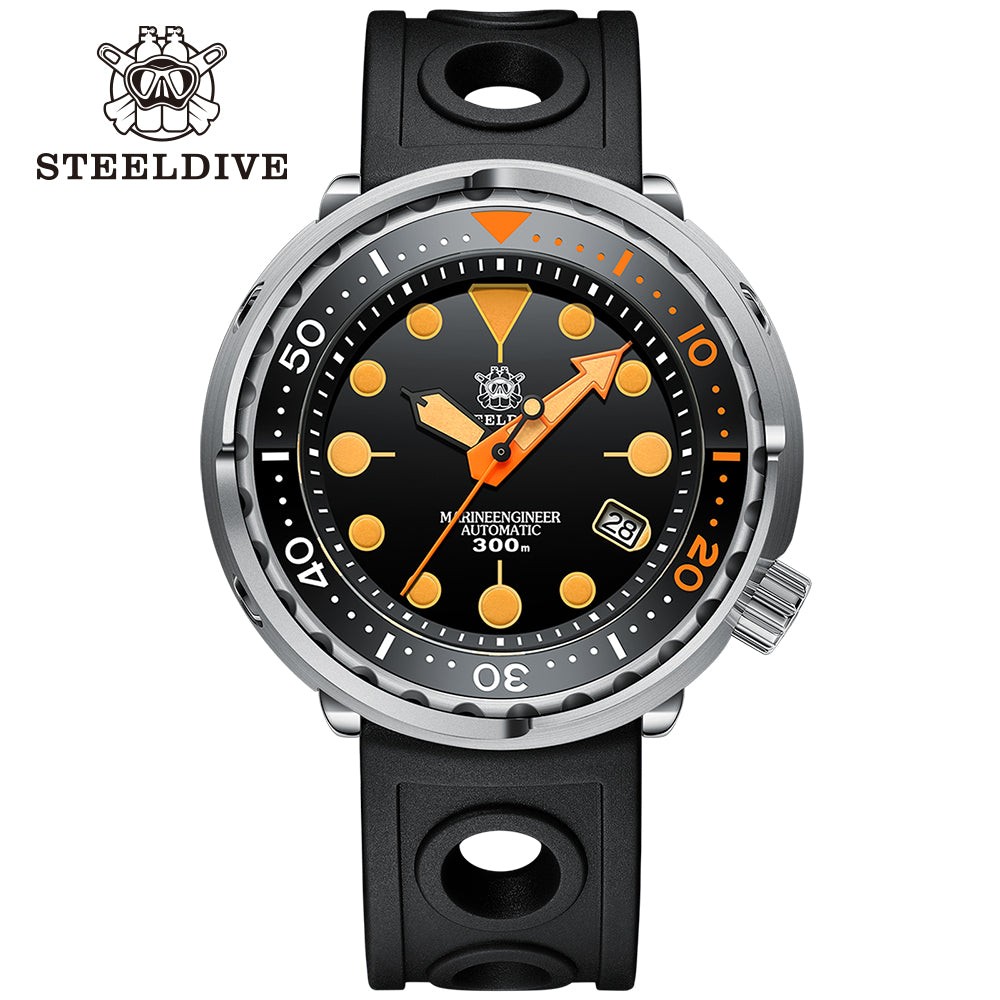 STEELDIVE SD1975V Mens 47.5mm 300M Automatic Dive Watch NH35 Sapphire Steel