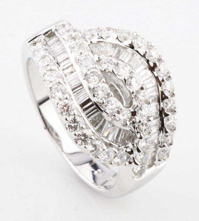 1.64 Carats Diamond Knot Band in 14k White Gold Size 7 – Engagement Ring