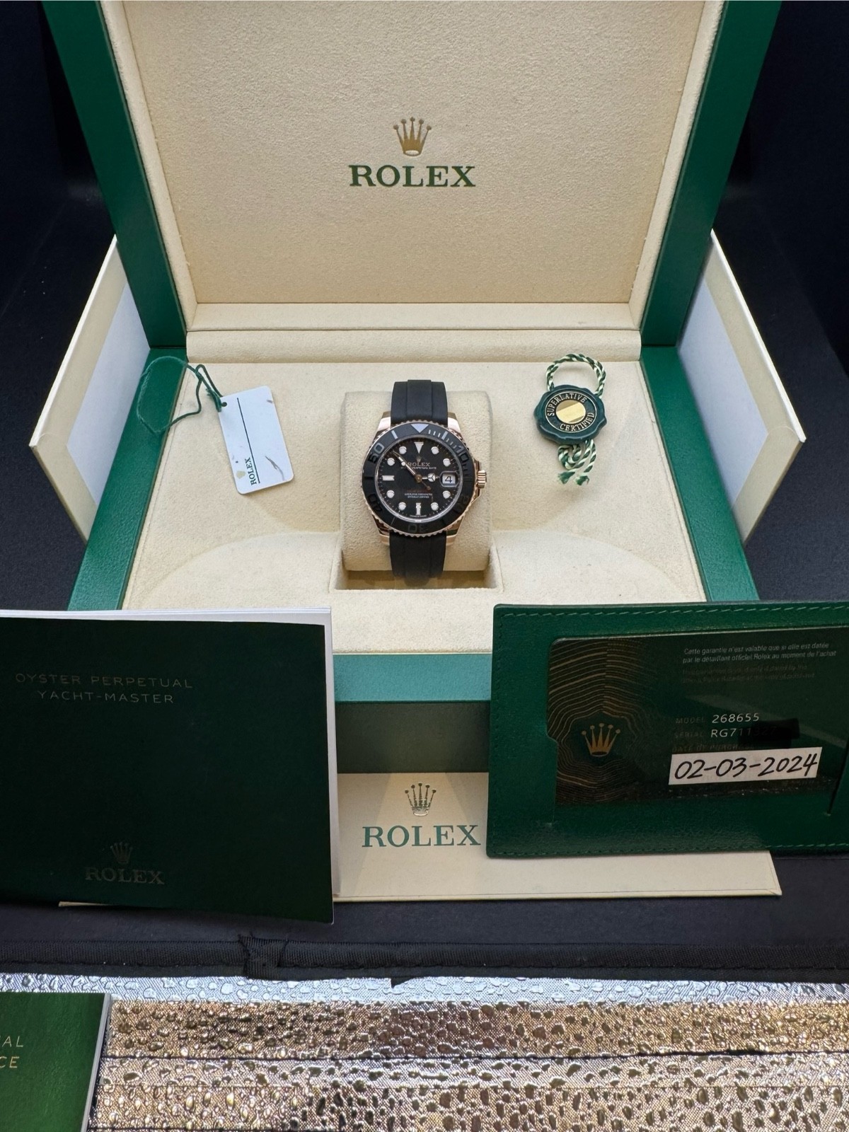 2024 Rolex rose gold 37mm Yachtmaster Ladies sport watch for the holidays!