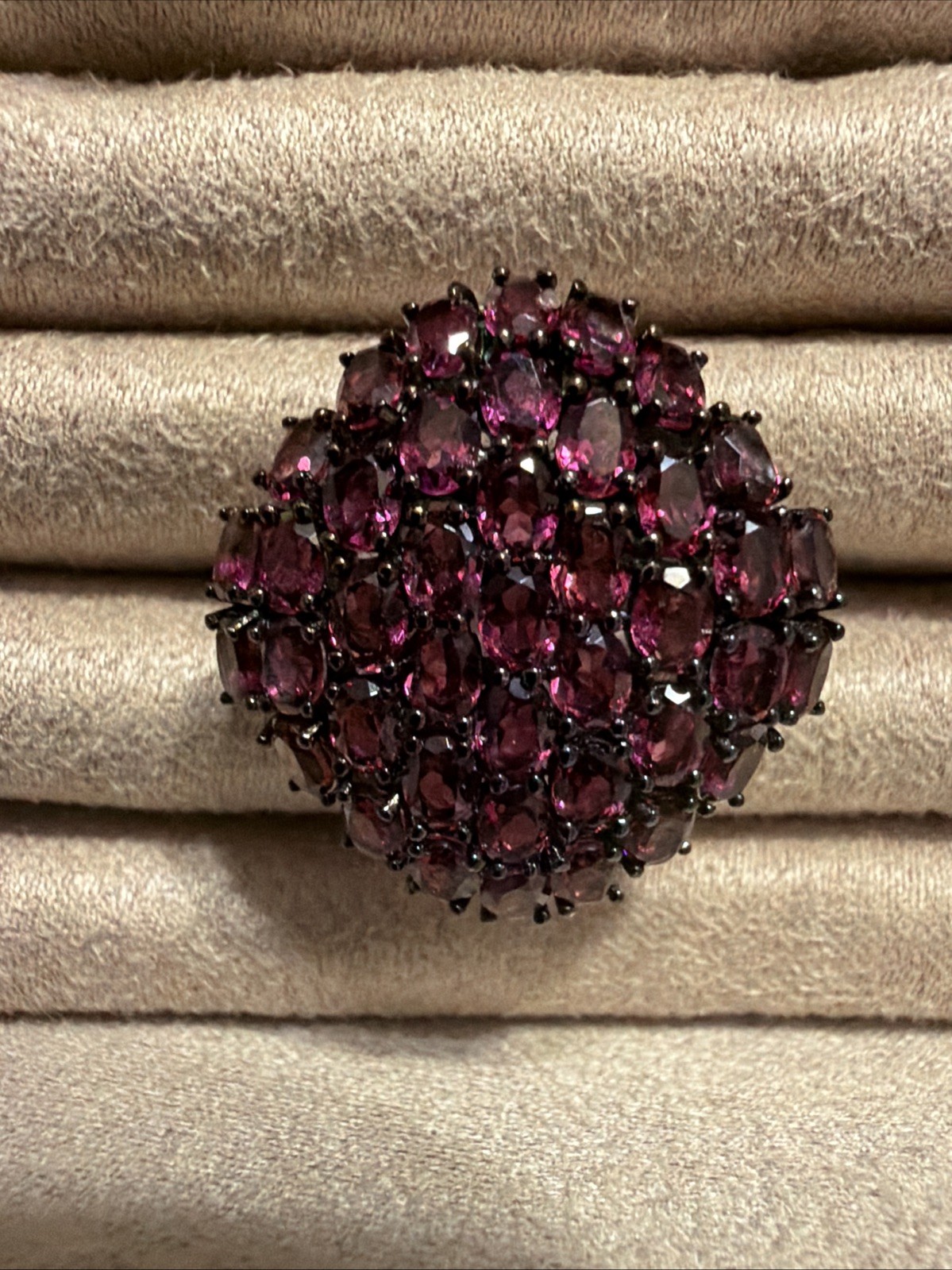 Sea Gems 925 Raspberry Rhodolite Gem Sterling Silver Ring Size 9