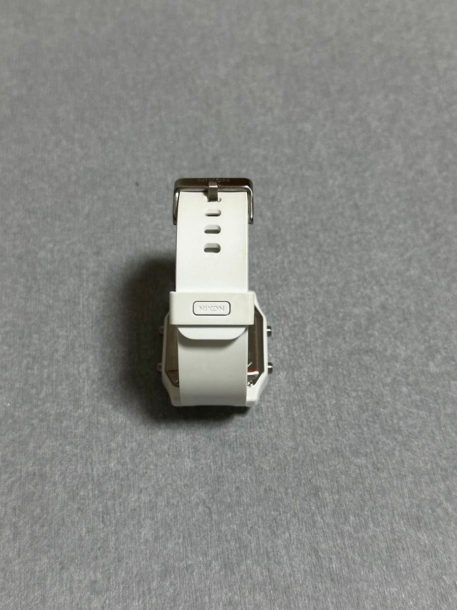 NIXON Staple Digital Watch White LCD Dual Time Alarm 100m 38mm Box Included