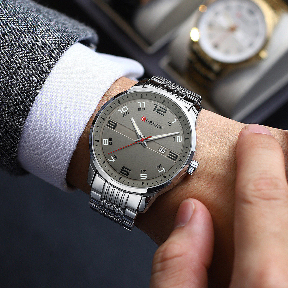 CURREN Men Quartz Watches Steel Watch Luminous Casual Business Male Wristwatch