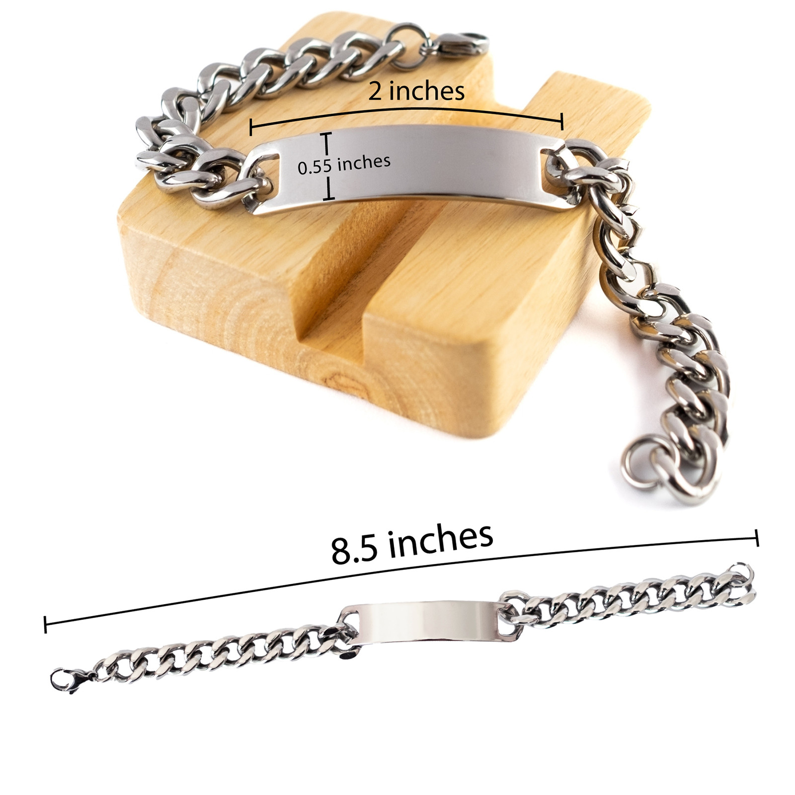 Daniel Gifts – Personalized Cuban Link Bracelet for Men – Custom Stainless Steel