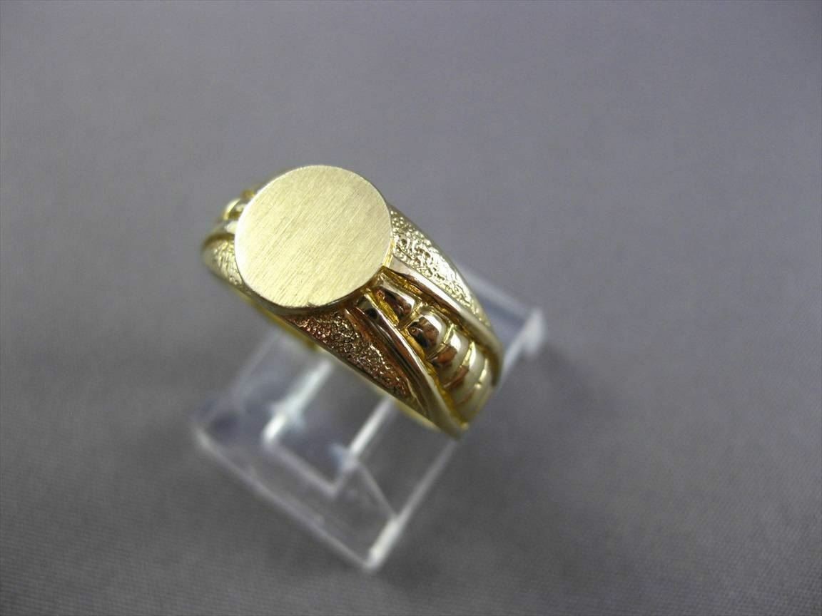 ESTATE 14KT YELLOW GOLD CIRCULAR INITIAL ENGRAVABLE UPON REQUEST RING #ELVINA55