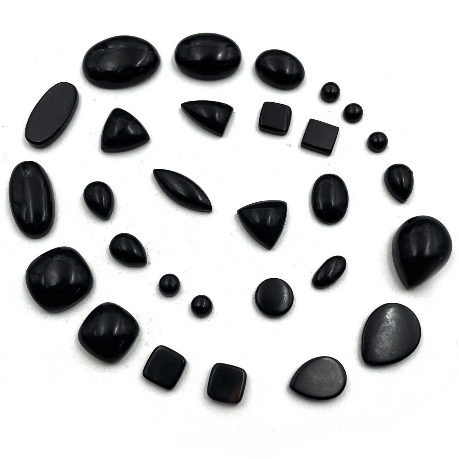 Natural Black Onyx Mix Cabochon Loose Gemstone Lot 30 Pcs 5-13*26 MM 101 CT
