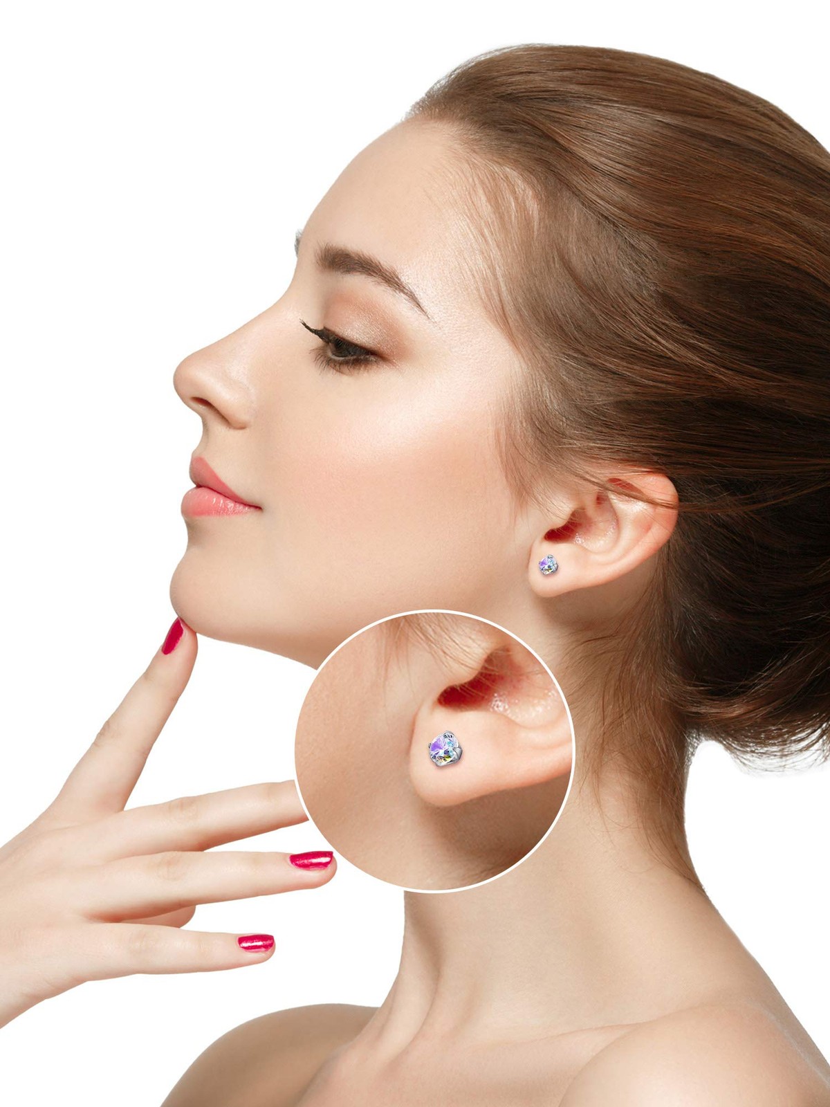 18 Pairs Stainless Steel Stud 18 G/ 1 mm with 4 Screw Ball, Color