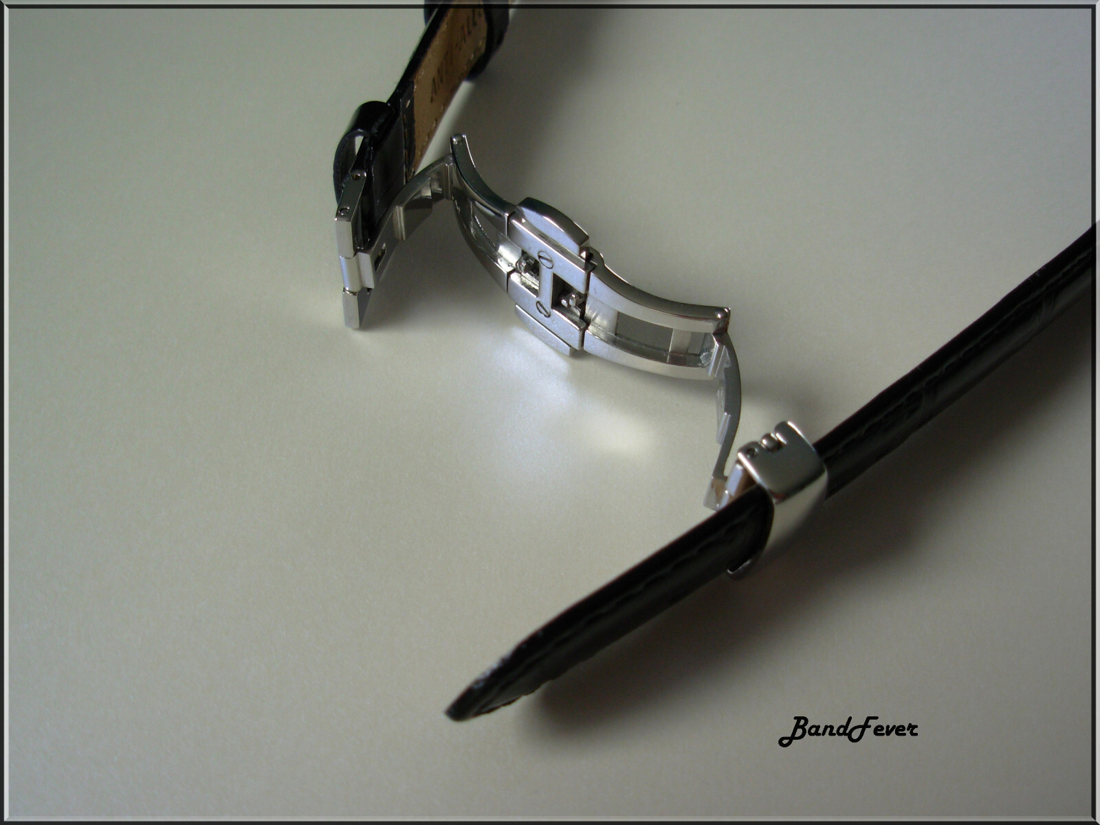 SQR 18mm POLISHED Stainless Steel Butterfly Deployment Clasp Buckle Push Button