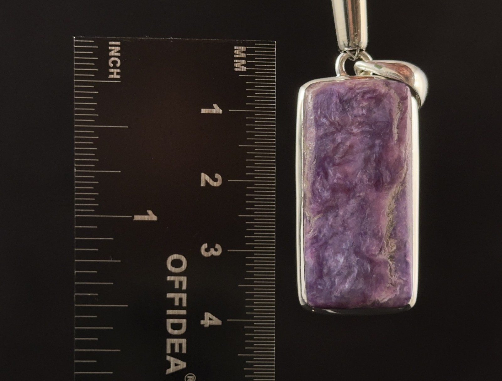 CHAROITE Crystal Pendant – Sterling Silver – Fine Jewelry, Healing Stones, 52886