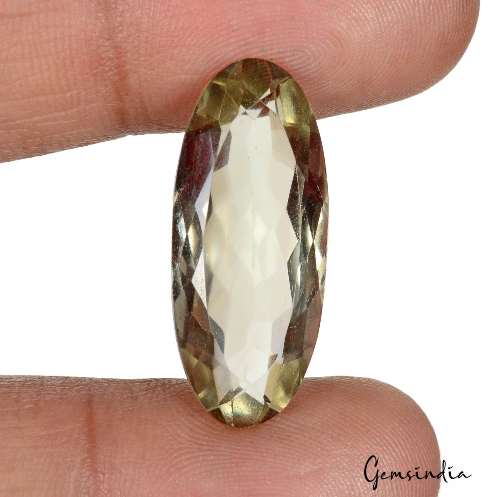 Certified 14.60Ct Natural Green Amethyst Oval Cut Loose Faceted Jewelry Gemstone