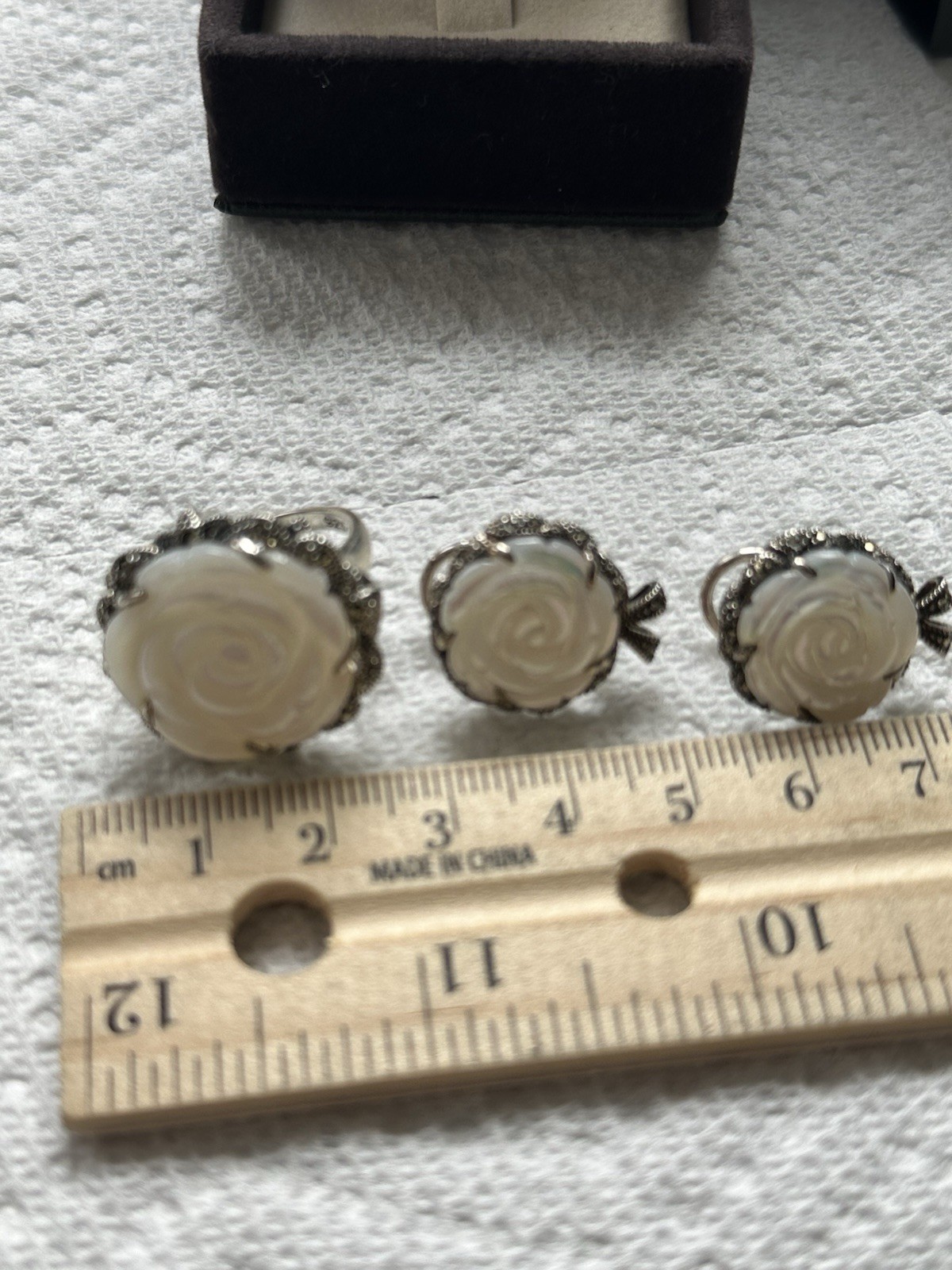 Alexander Vasiliev 925 Silver Earrings & Ring Set with Swarovski Marcasites