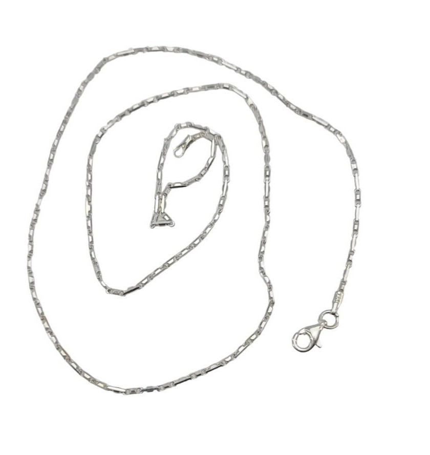 Arrow Bullet 1.2 mm Link 18″ Chain Necklace Solid Real 925 Sterling Silver NEW