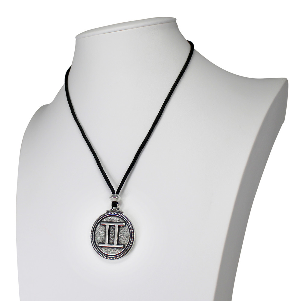 Gemini Zodiac Pendant Astrology Necklace Horoscope Pewter jewelry talisman