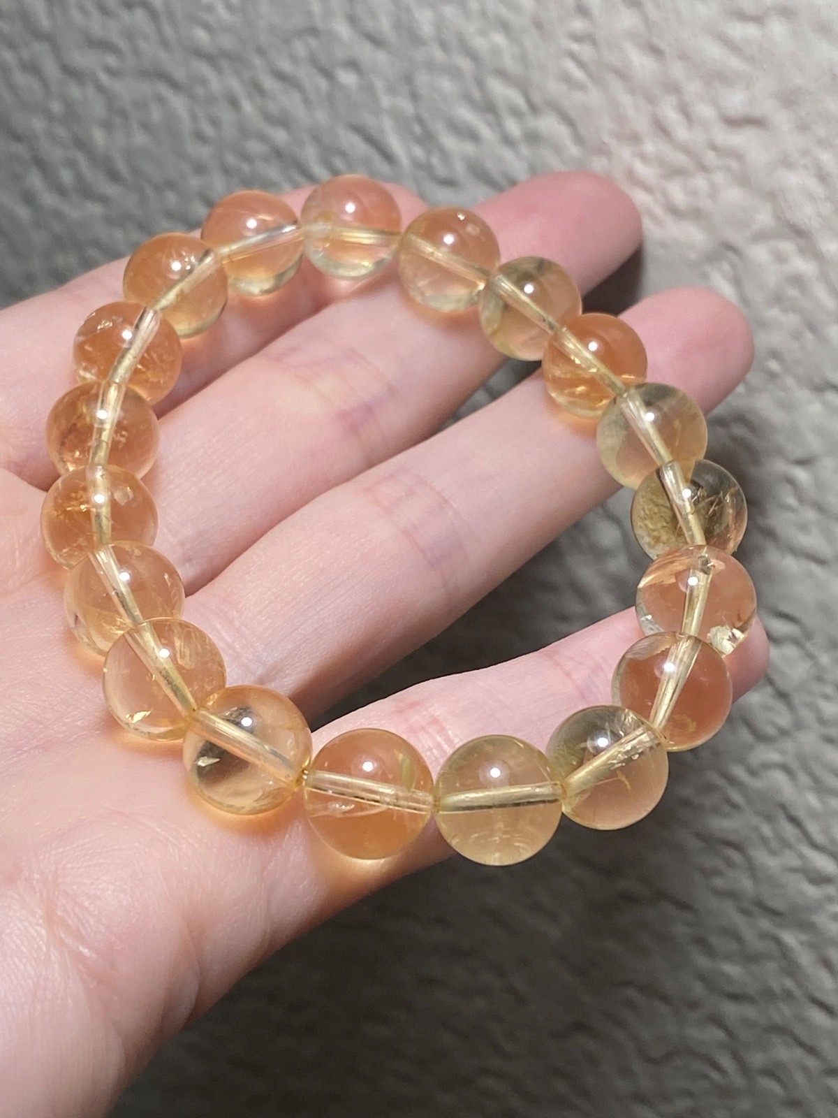 Natural Citrine Bracelet – 10.8mm Genuine Golden Citrine Crystal Bracelet