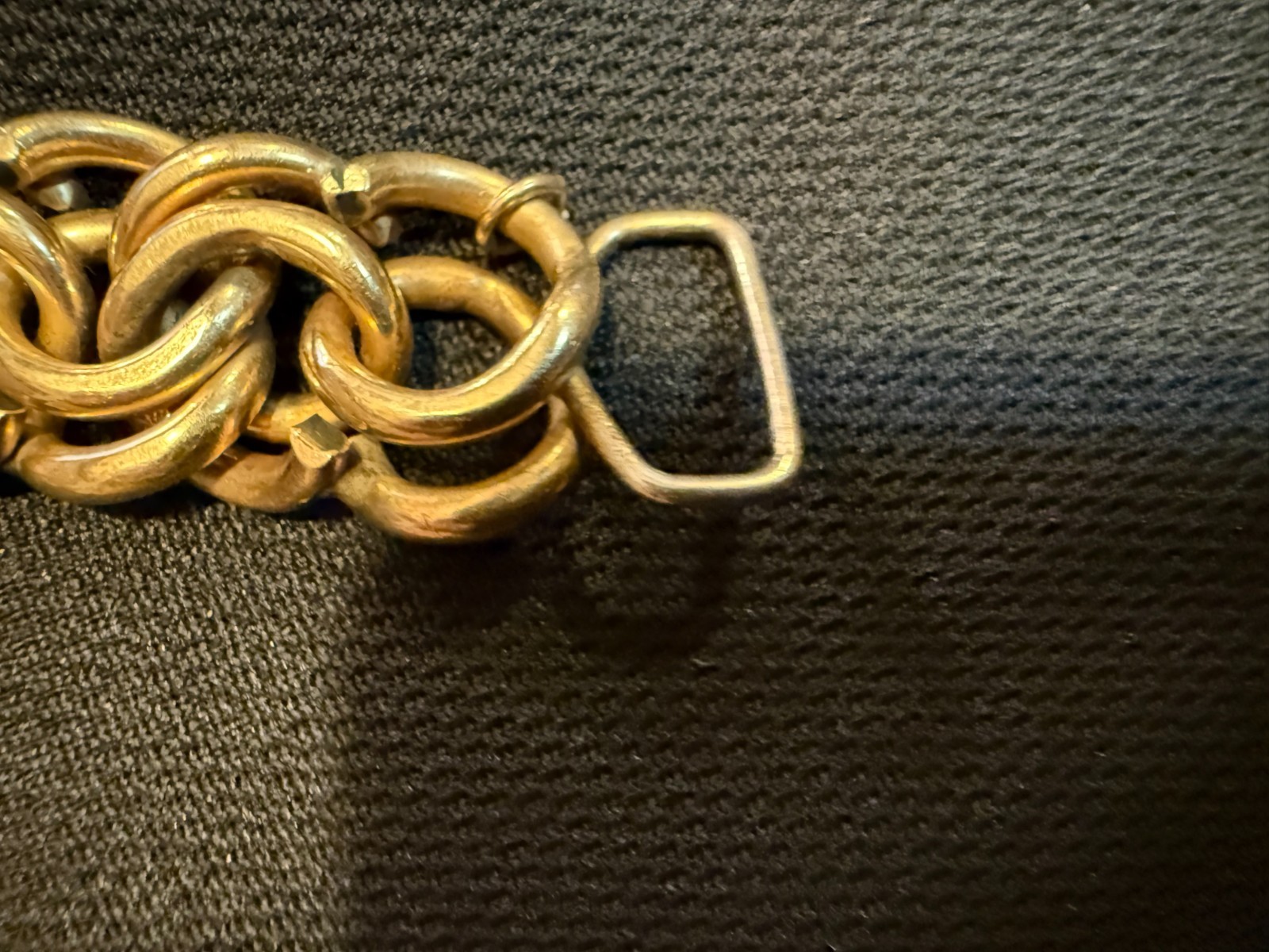 Vintage 1/20 12K 52G Gold Filled Double Spiral Link Charm Bracelet Heavy Chain