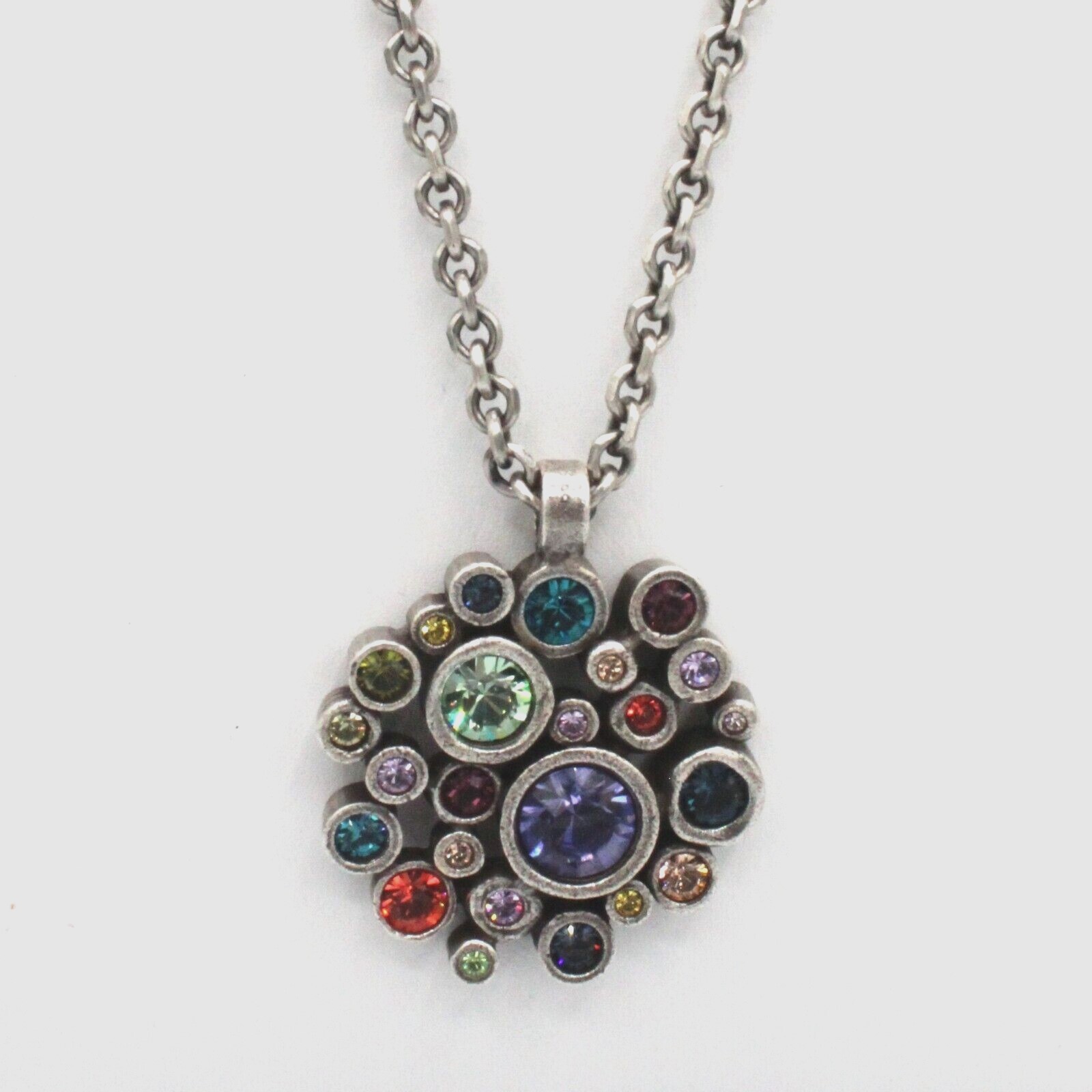 Patricia Locke Popcorn Crystal Pendant Necklace Fling Multicolor 20″