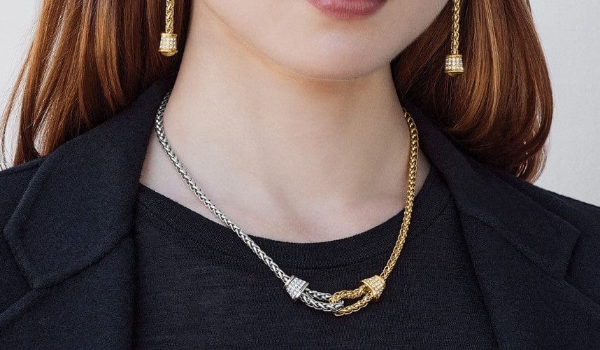 Brighton Meridian Ventus Two Tone Short Necklace 18″