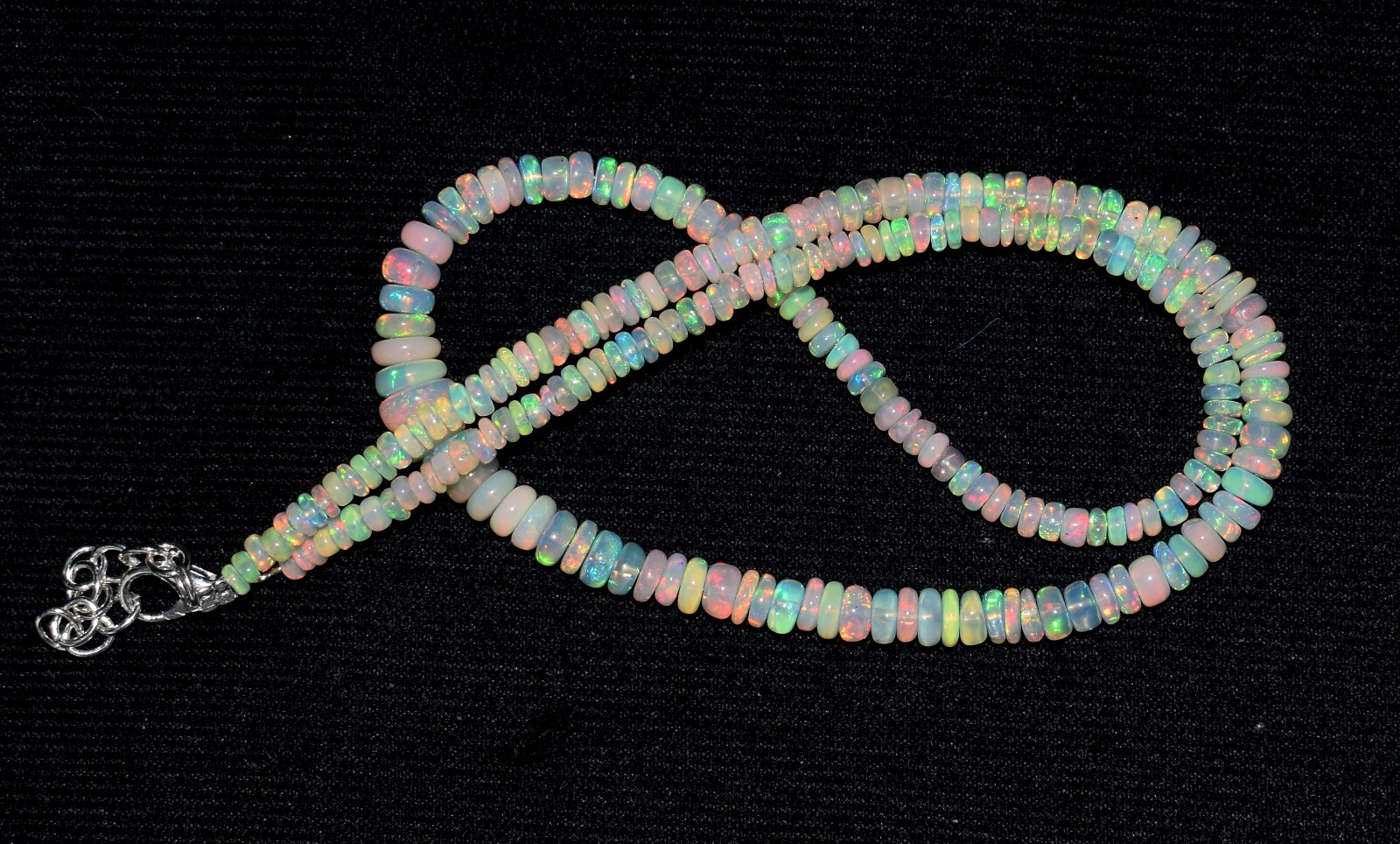 A++ 100%Natural Ethiopian Opal Welo Fire Opal Gemstone Beads Necklace”16