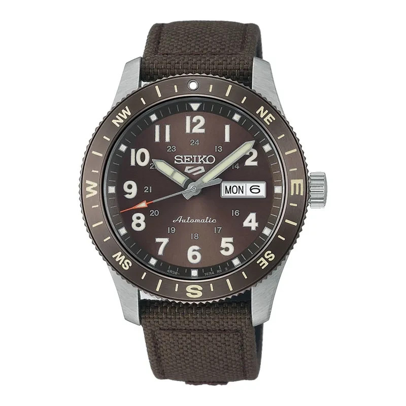 Seiko 5 Sports HDB009K1 Men Automatic Field in Coyote Brown Dial Nylon Strap