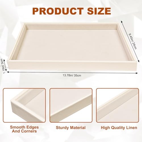 Velvet Jewelry Tray for Drawers Jewelrys Display Tray Stackable Jewelry 1 Beige