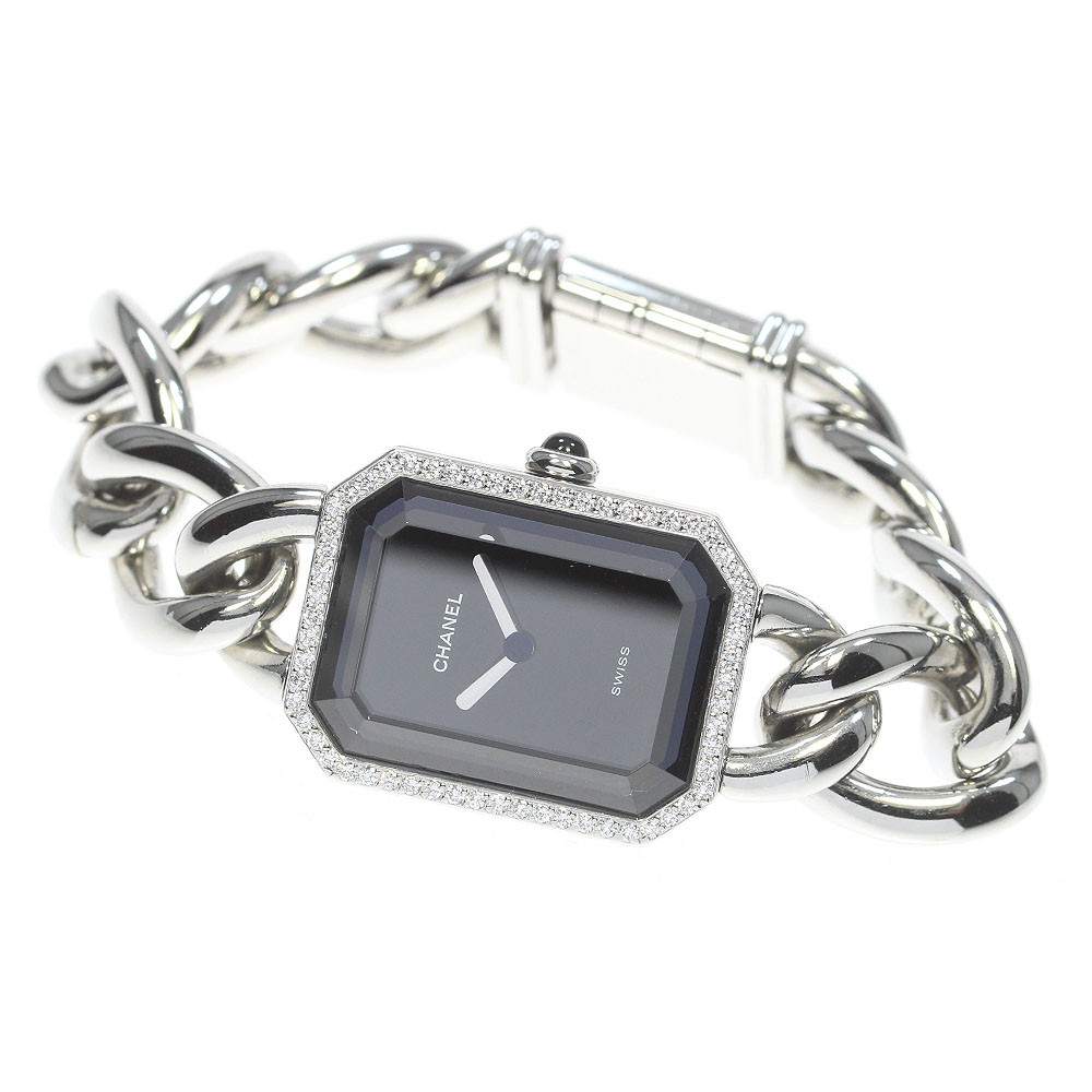 CHANEL Premiere diamond bezel H3252 XL size black Dial Quartz Ladies_839858