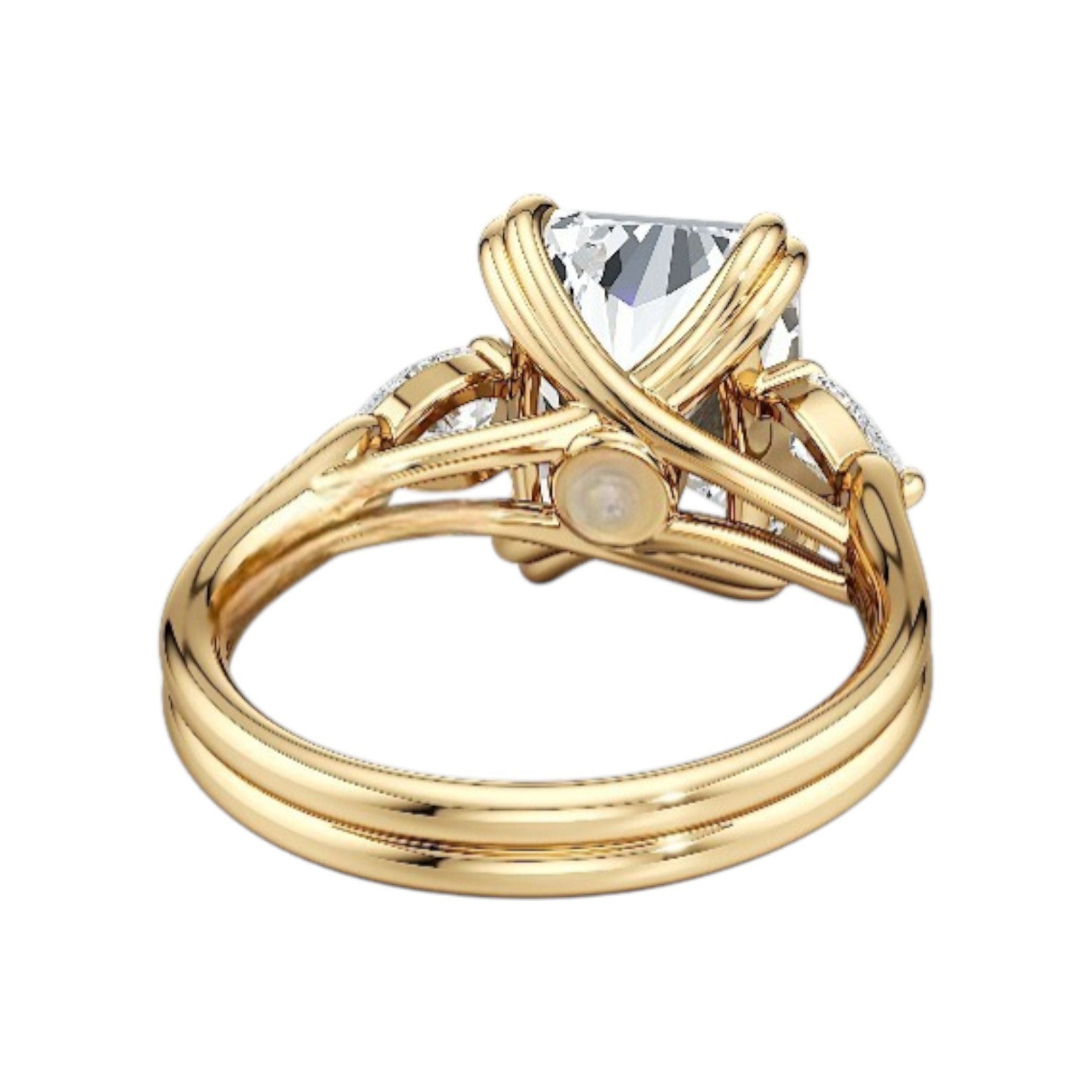 5.80 Ct Radiant IGI Certified Lab Grown Diamond Engagement Ring 14K Yellow Gold