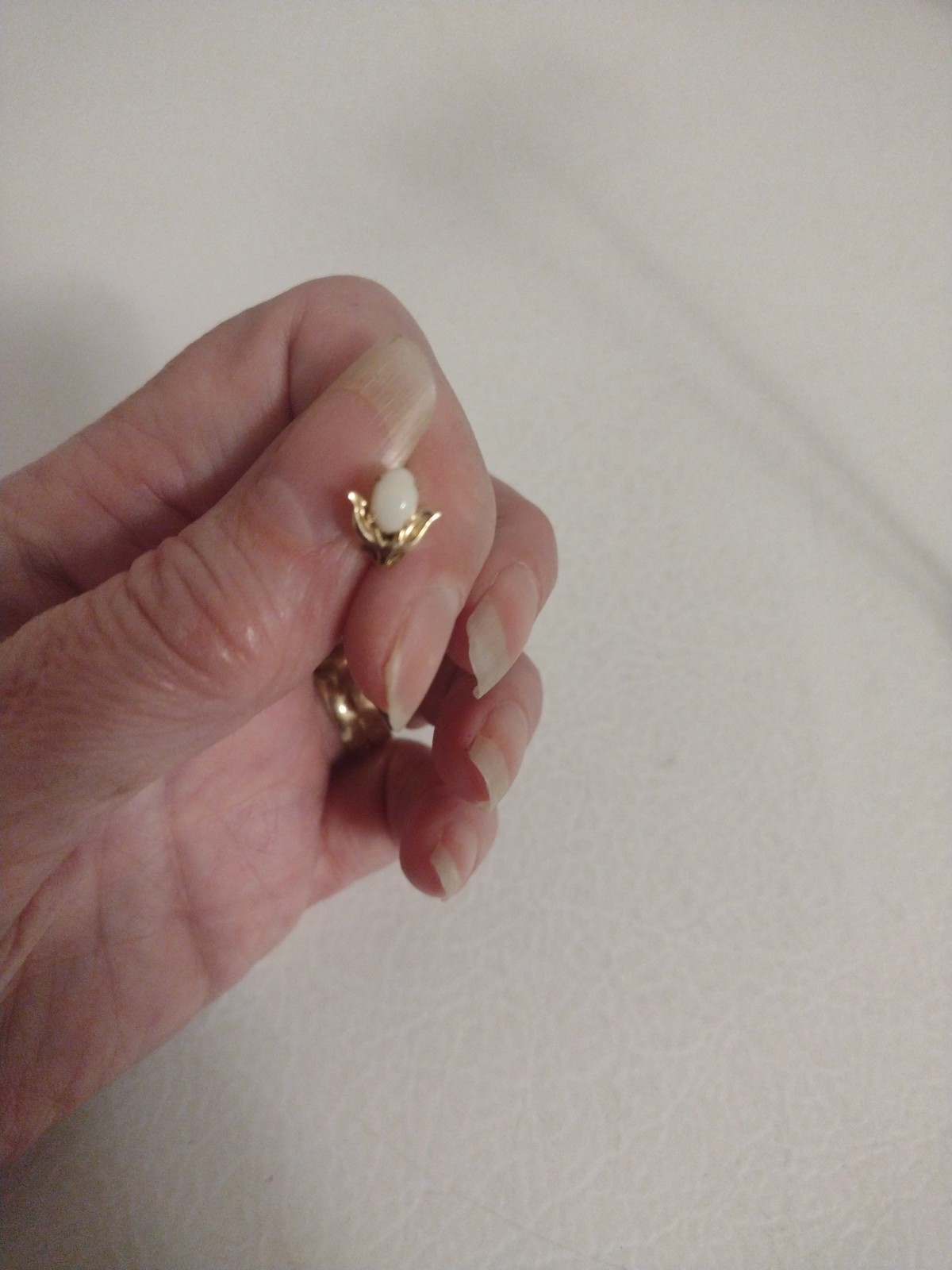 Vintage 14k Yellow Gold Genuine Fire Opal Tulip Earrings MTS Max Jewelry 0.5g