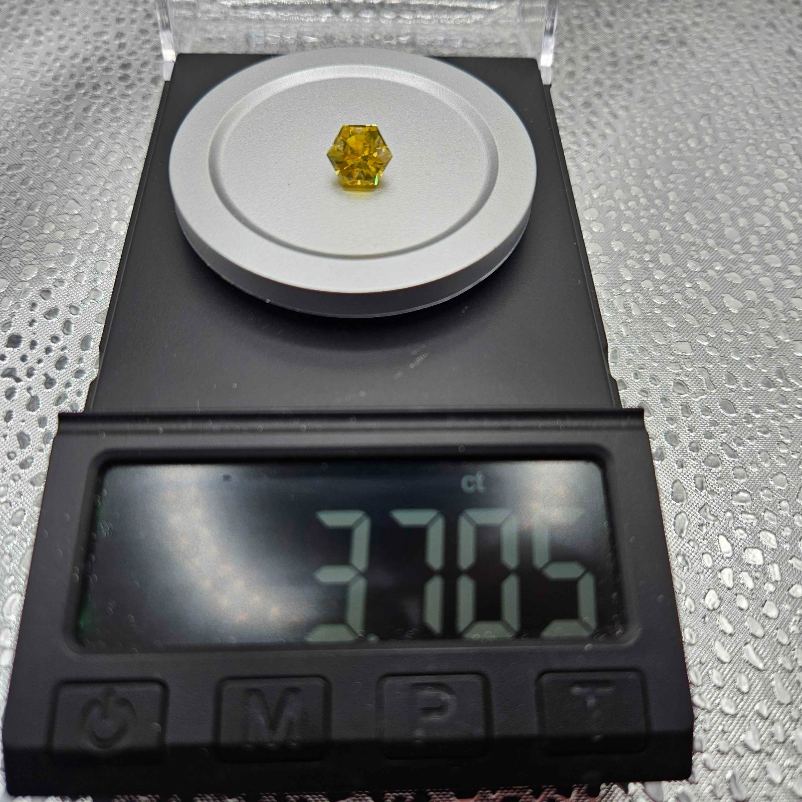 Artisan YAG Garnet 3.705ct Prism glow | Radiant Brilliant Hexagon | LAB