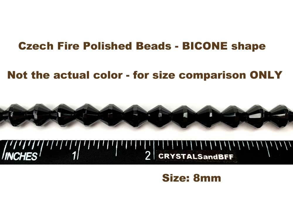 50 Czech Glass Bicone Shape Fire Polished Beads 8mm Crystal AB coated, P783