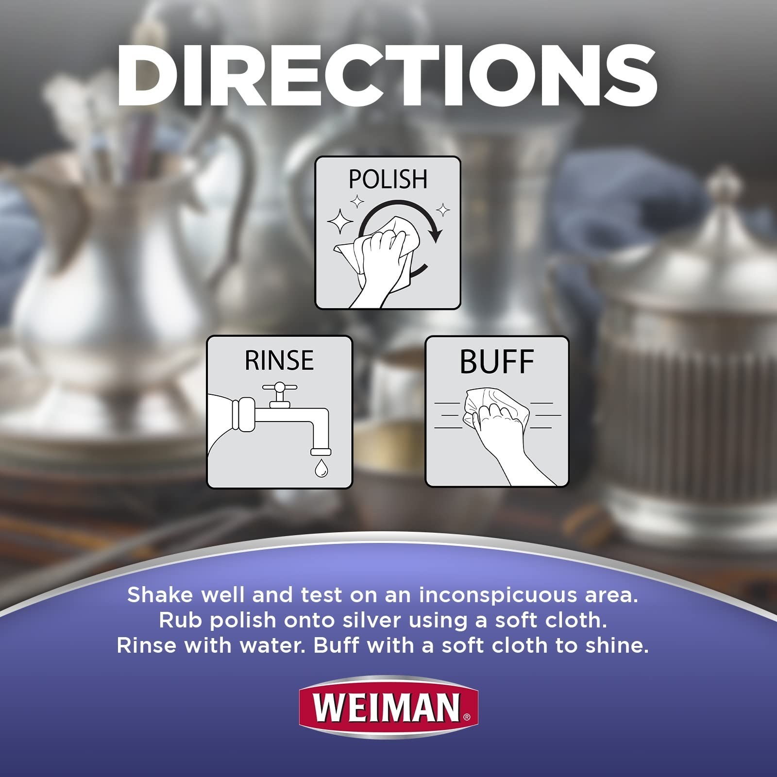 Weiman Silver Cream Cleaner 3-in-1 – Anti-Tarnish, 8 Oz